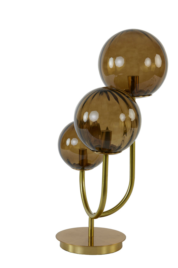 Elegant Magdala Glass and Gold Table Lamp - 3-Light, 38x20x60 cm