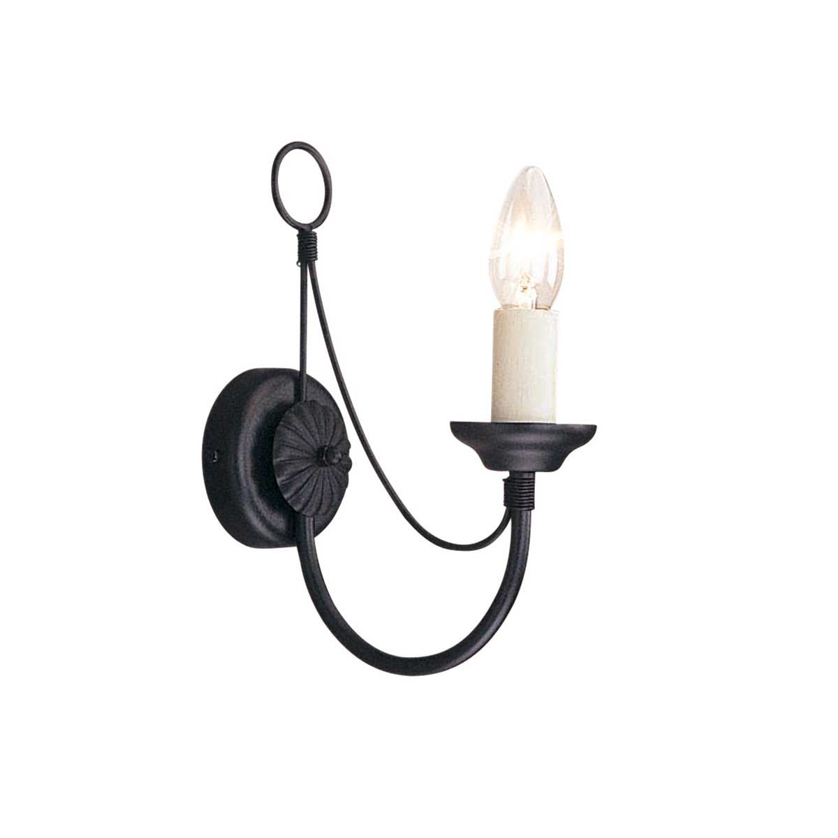 Carisbrooke Gothic Candelabra Wall Sconce in Black