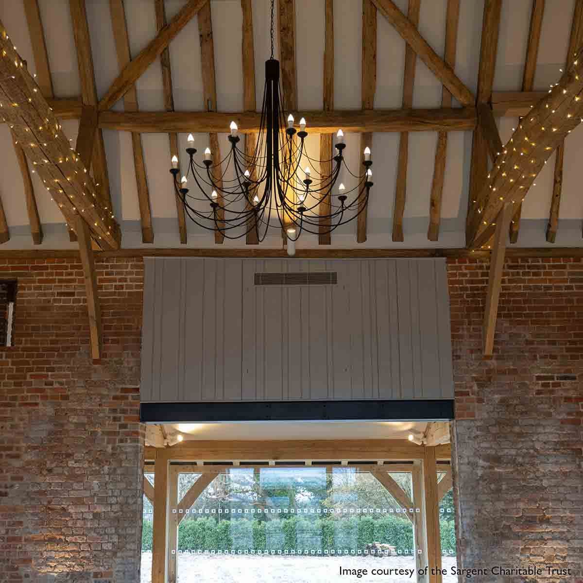 Gothic Elegance: Carisbrooke 18-Light Black Chandelier