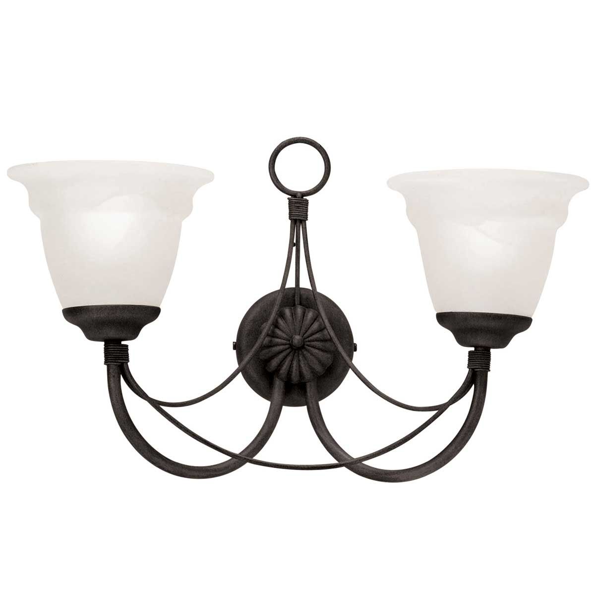 Carisbrooke Dual Light Gothic Wall Sconce in Black