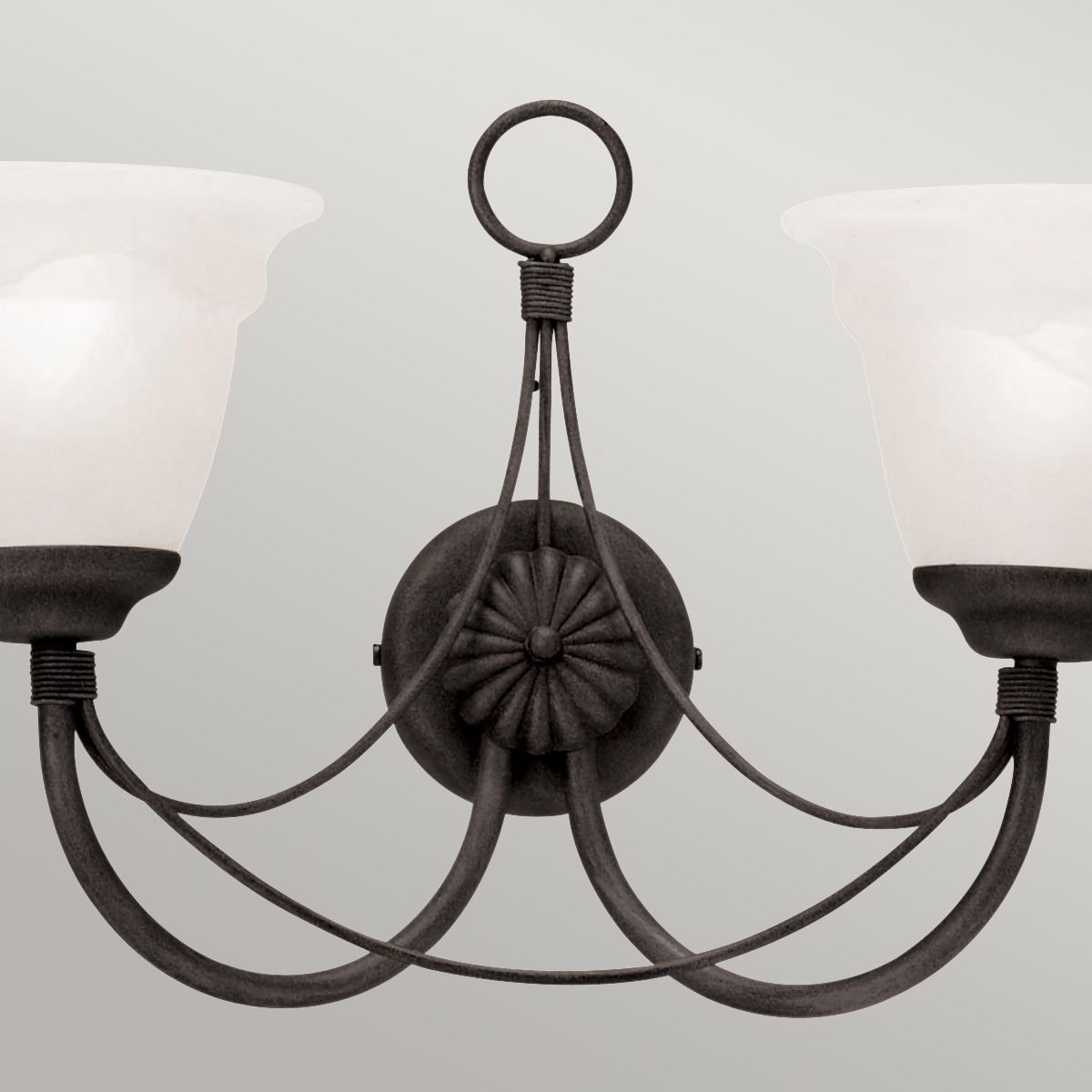Carisbrooke Dual Light Gothic Wall Sconce in Black