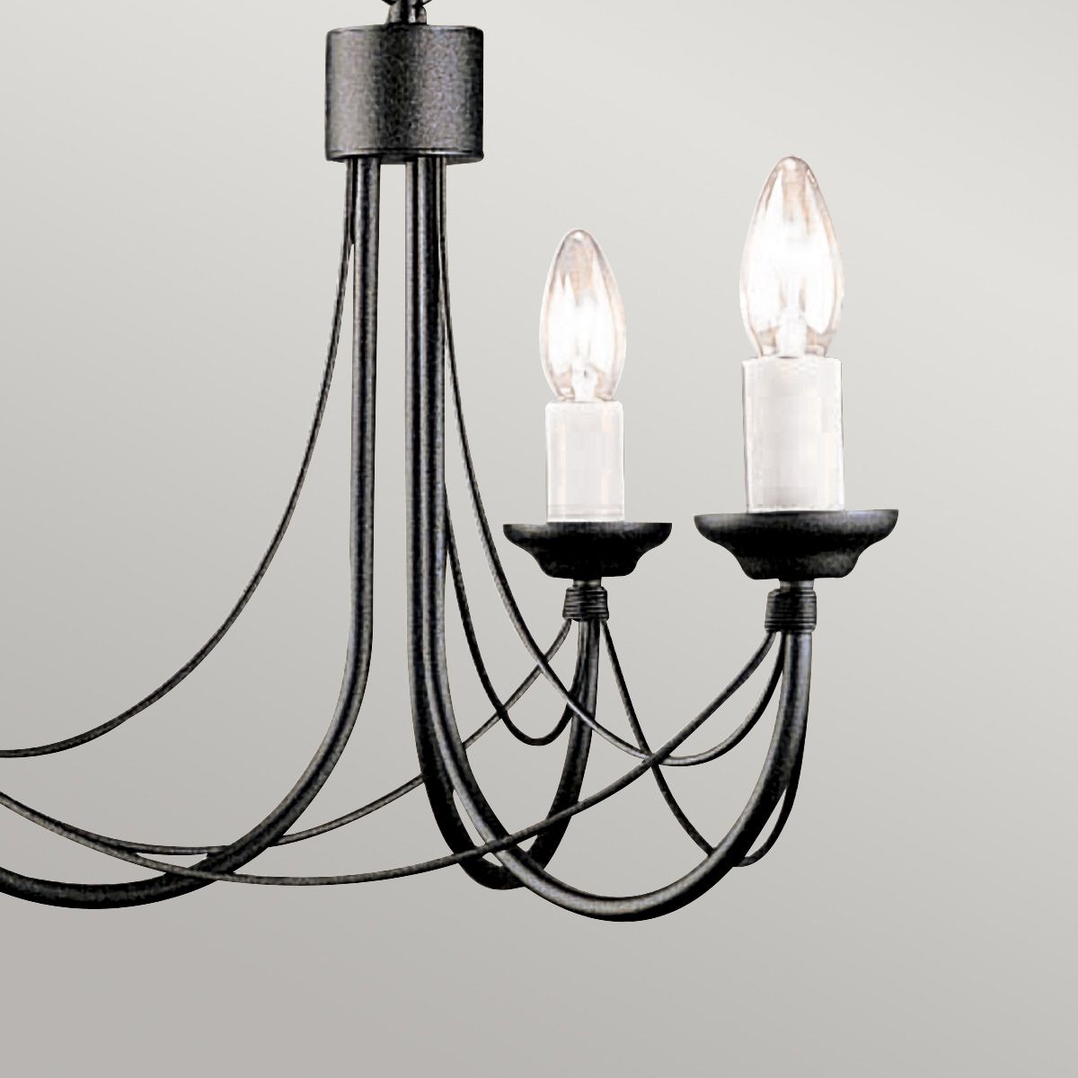 Carisbrooke Gothic Matte Black 3-Light Candelabra Chandelier