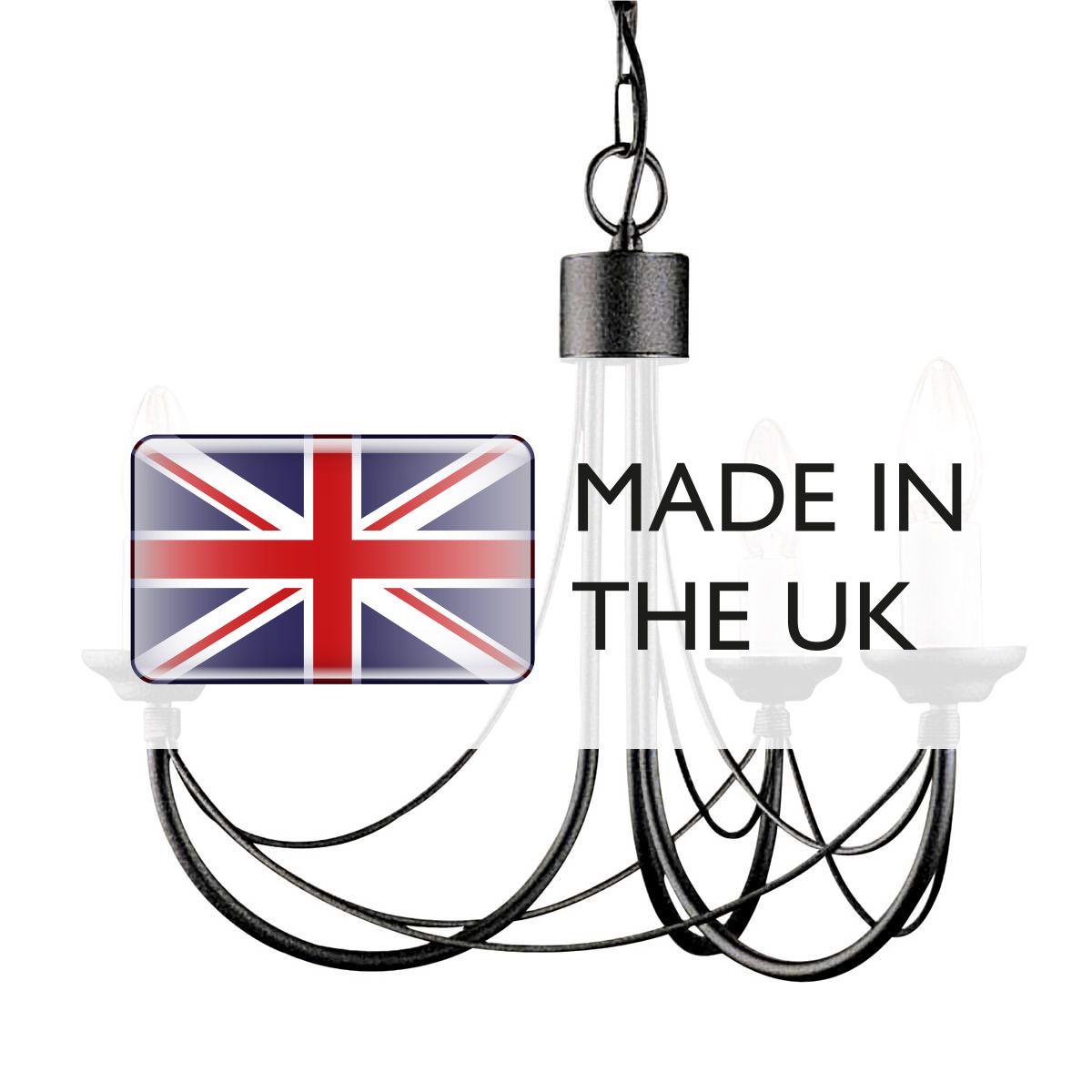 Carisbrooke Gothic Matte Black 3-Light Candelabra Chandelier