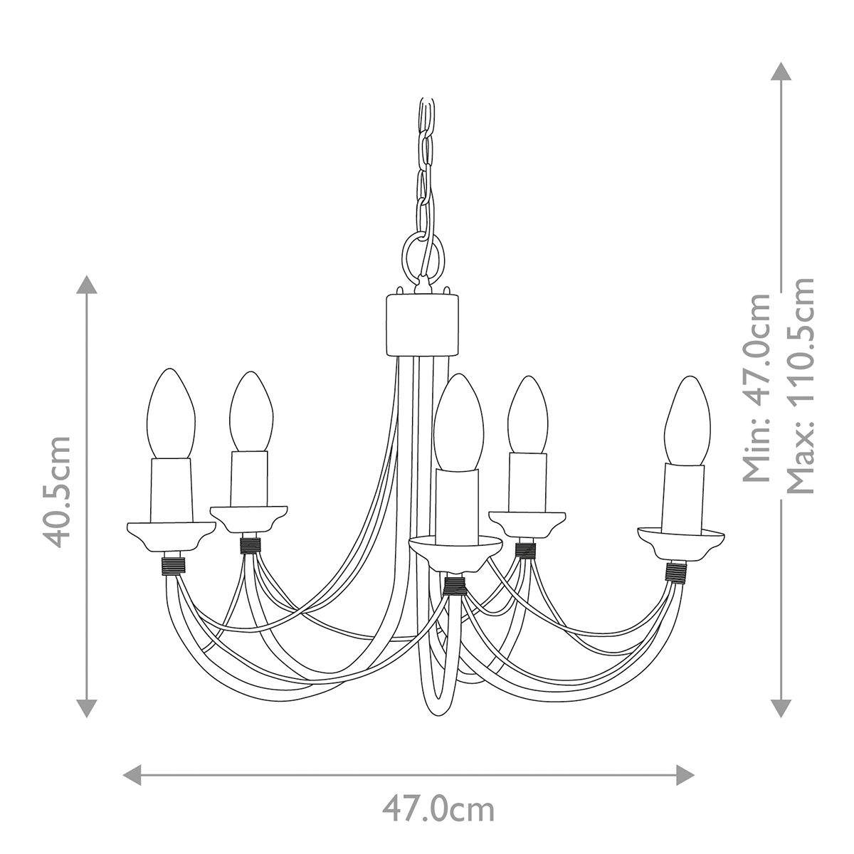 Carisbrooke Matte Black Gothic Candelabra Chandelier with Hand-Bound Wire Drapes