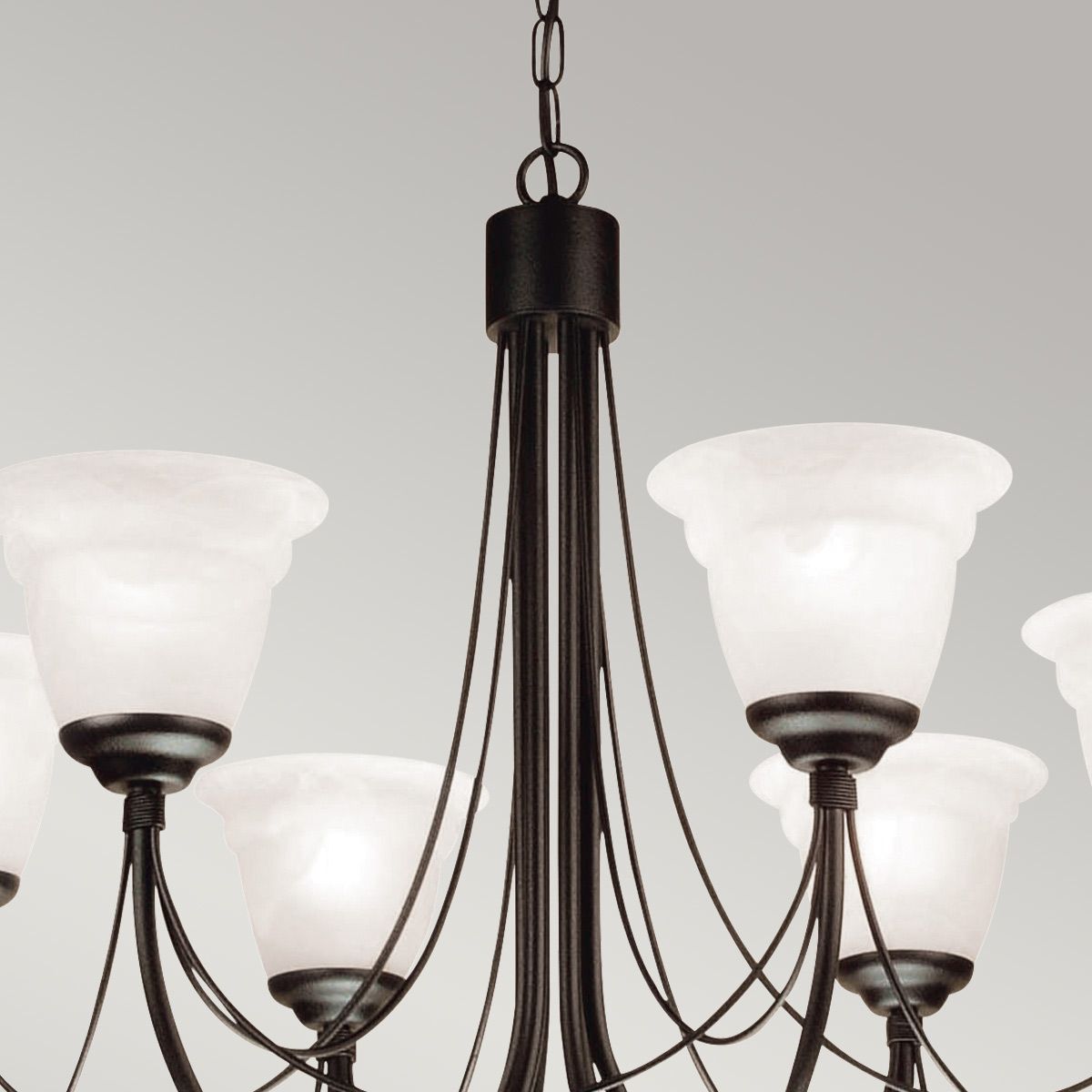 Carisbrooke Matte Black 6-Light Gothic Candelabra Chandelier