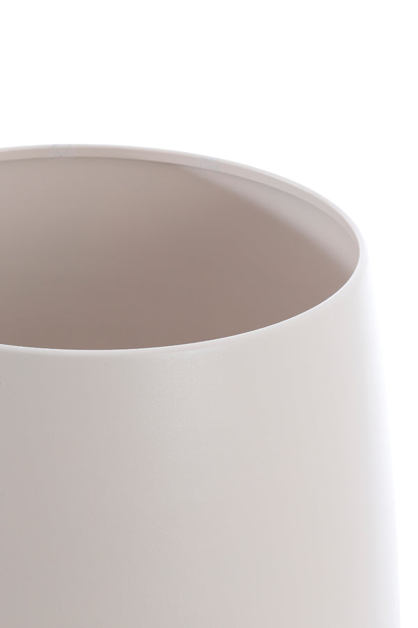 Elegant Karuna Wood Planter with Matte Cream Finish, Ø44x53 cm