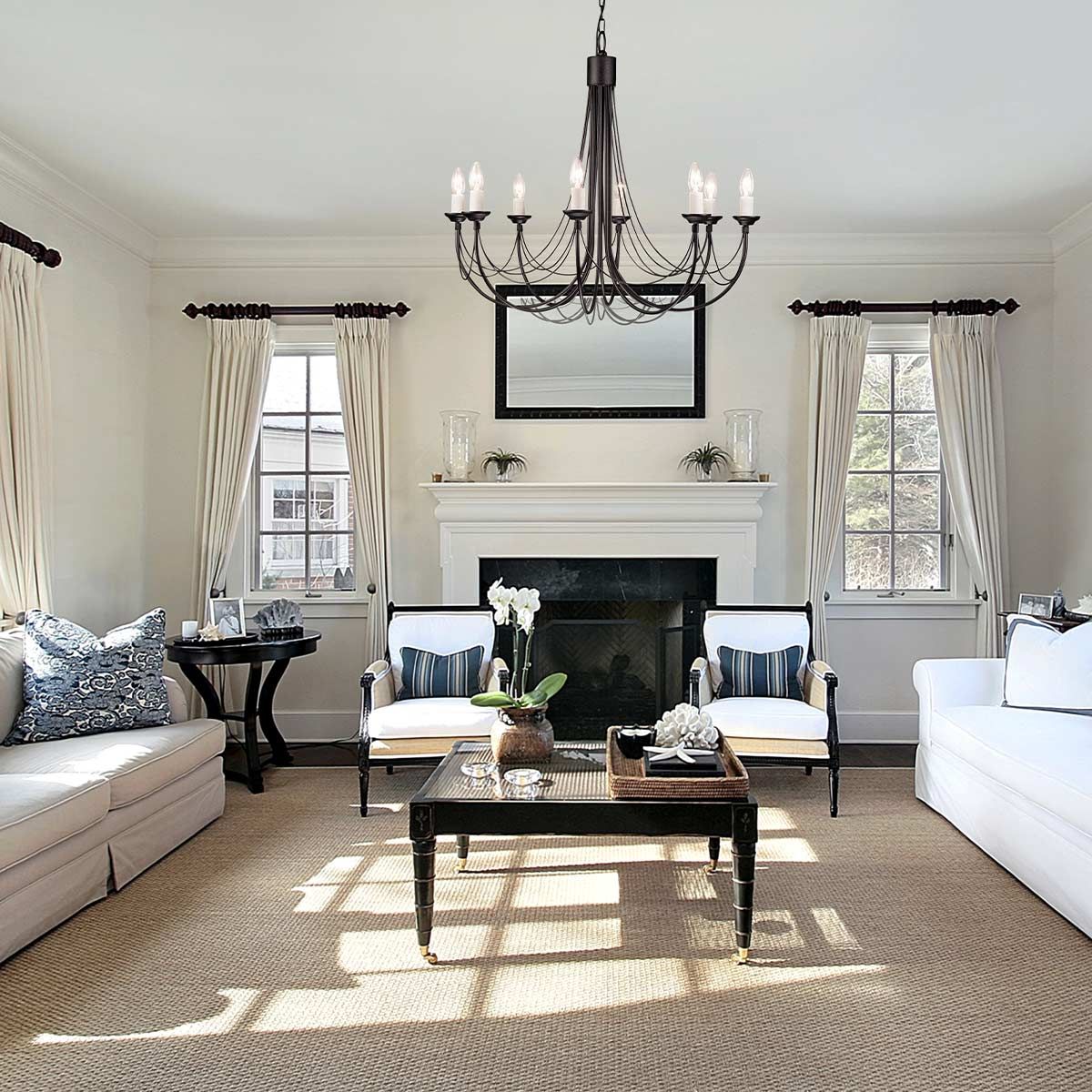 Carisbrooke Elegant Gothic Chandelier with Hand-Bound Wire Drapes