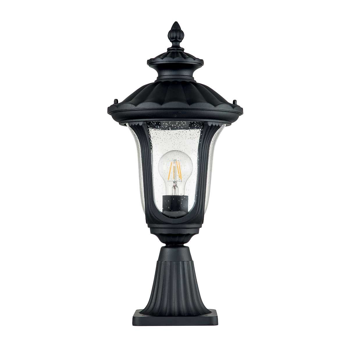 Vintage Black Chicago Outdoor Pedestal Lantern