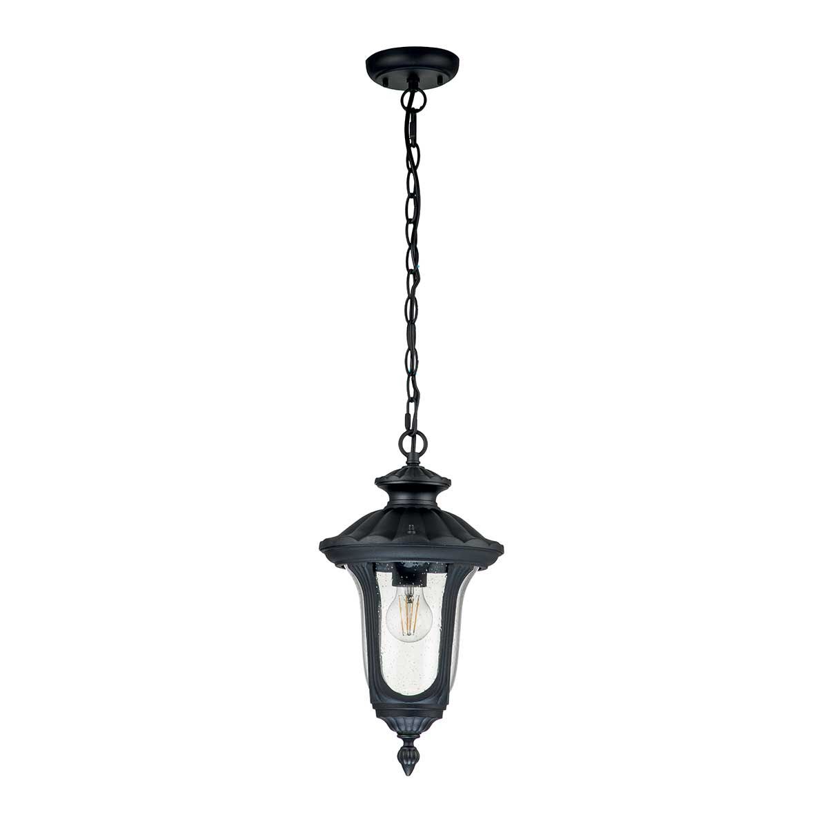 Artisan Outdoor Chain Lantern - Textured Black Finish