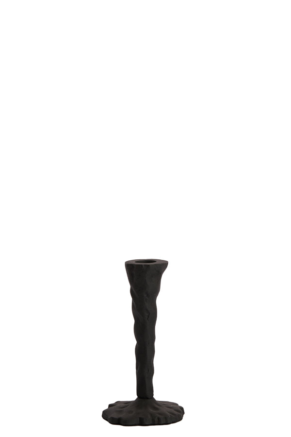 Elegant Matt Black Candle Holder, 9x16 cm Solamaza Design