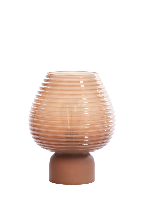 Alenna Glass Brown LED Table Lamp 18x23 cm