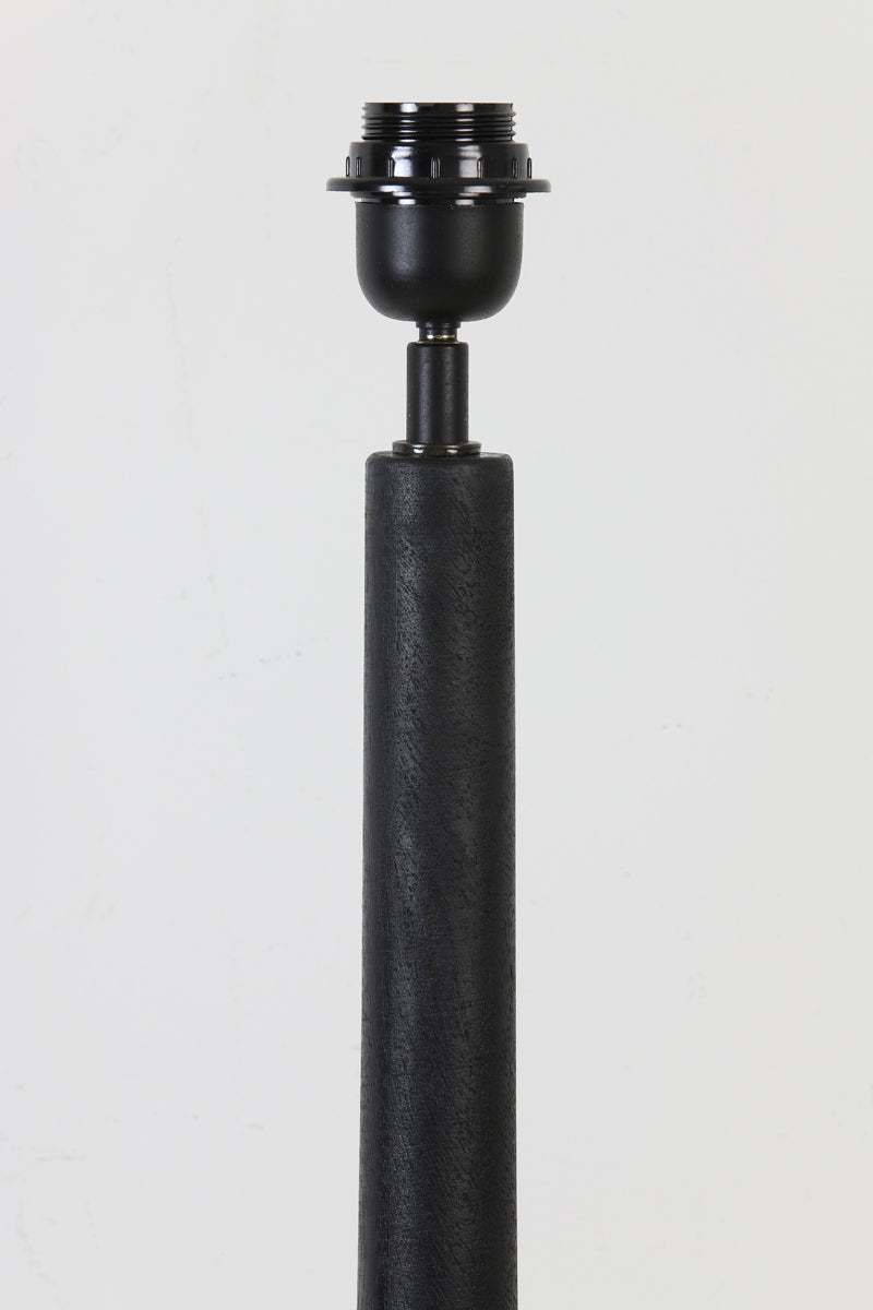 Elegant Black Matte Wooden Floor Lamp 25x135 cm