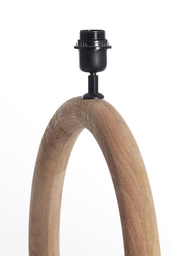 Elegant Nubia Wood Lamp Base in Natural Matte, 41x13x44 cm