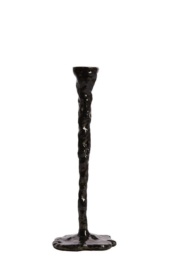 Elegant Dark Bronze Candle Holder, 11x30.5 cm, Solamaza Design