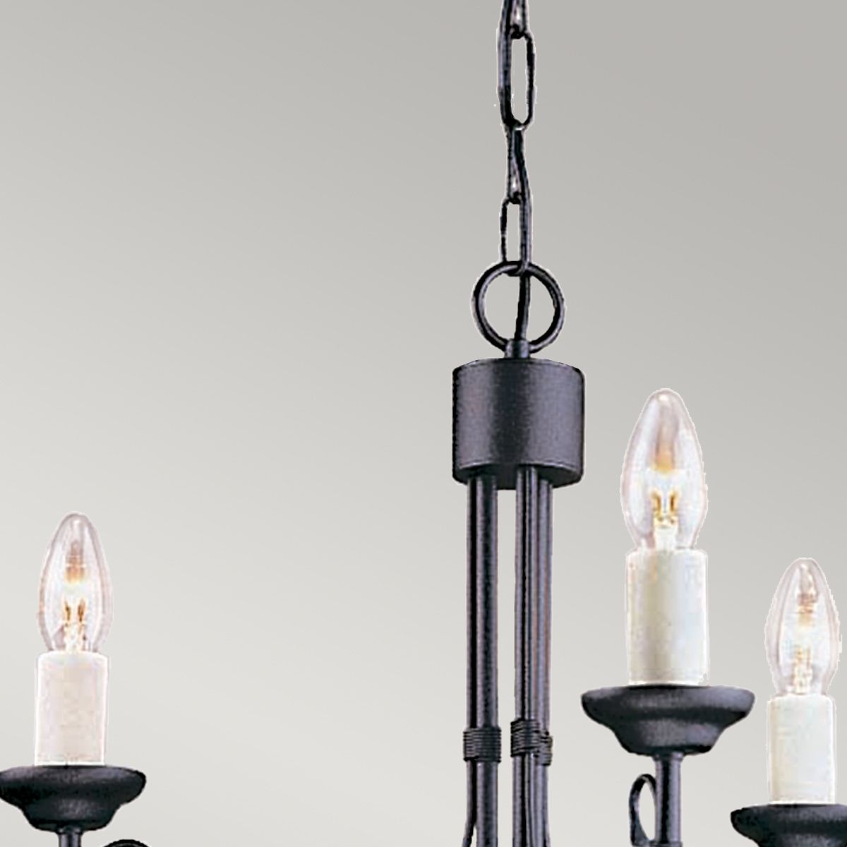 Elegant Chartwell Black Steel 3-Light Chandelier