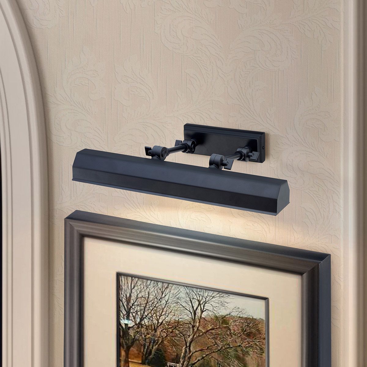 Elegant Black Chawton Medium Dual Light Picture Fixture, 40cm