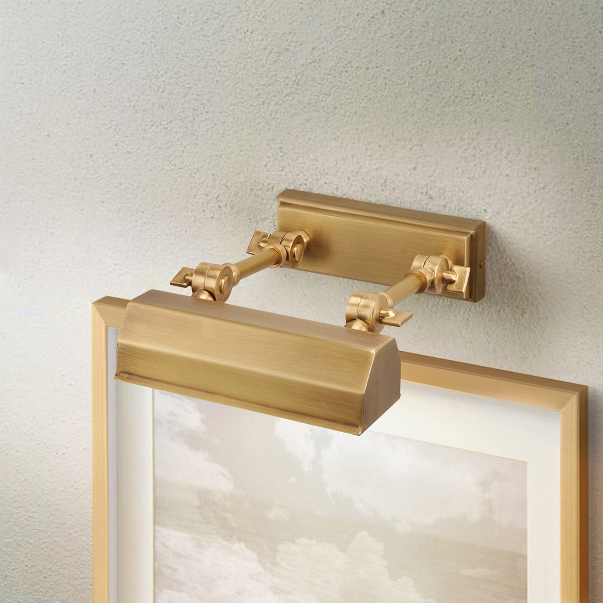 Chawton 1-Light Small Picture Lamp, Aged Brass - 18cm