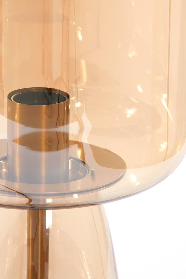 Amber & Gold Elegance: Lotta Glass Table Lamp (21cm x 45cm)