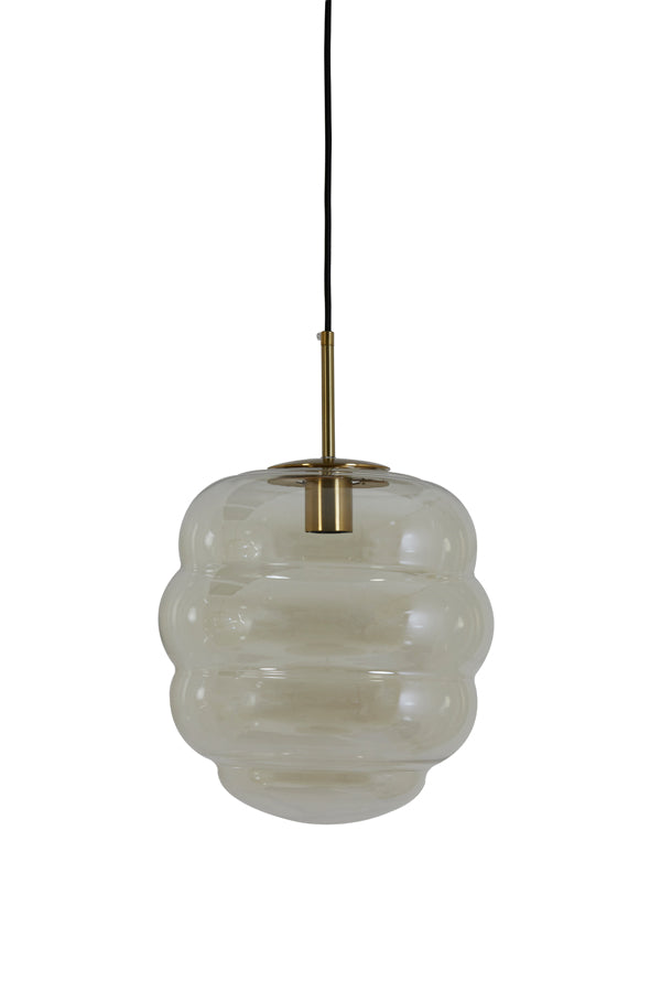 Elegance in Light: Misty Amber and Gold Hanging Lamp (Ø30x37 cm)
