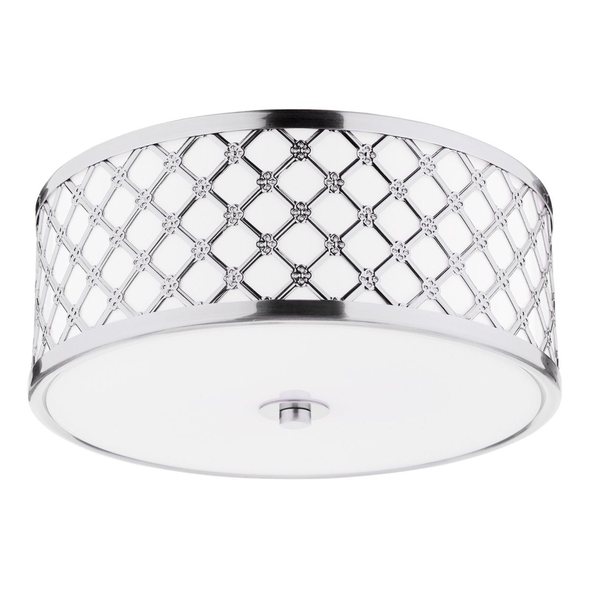 Civic Small 2 Light Flush Polished Chrome Frosted Glass
