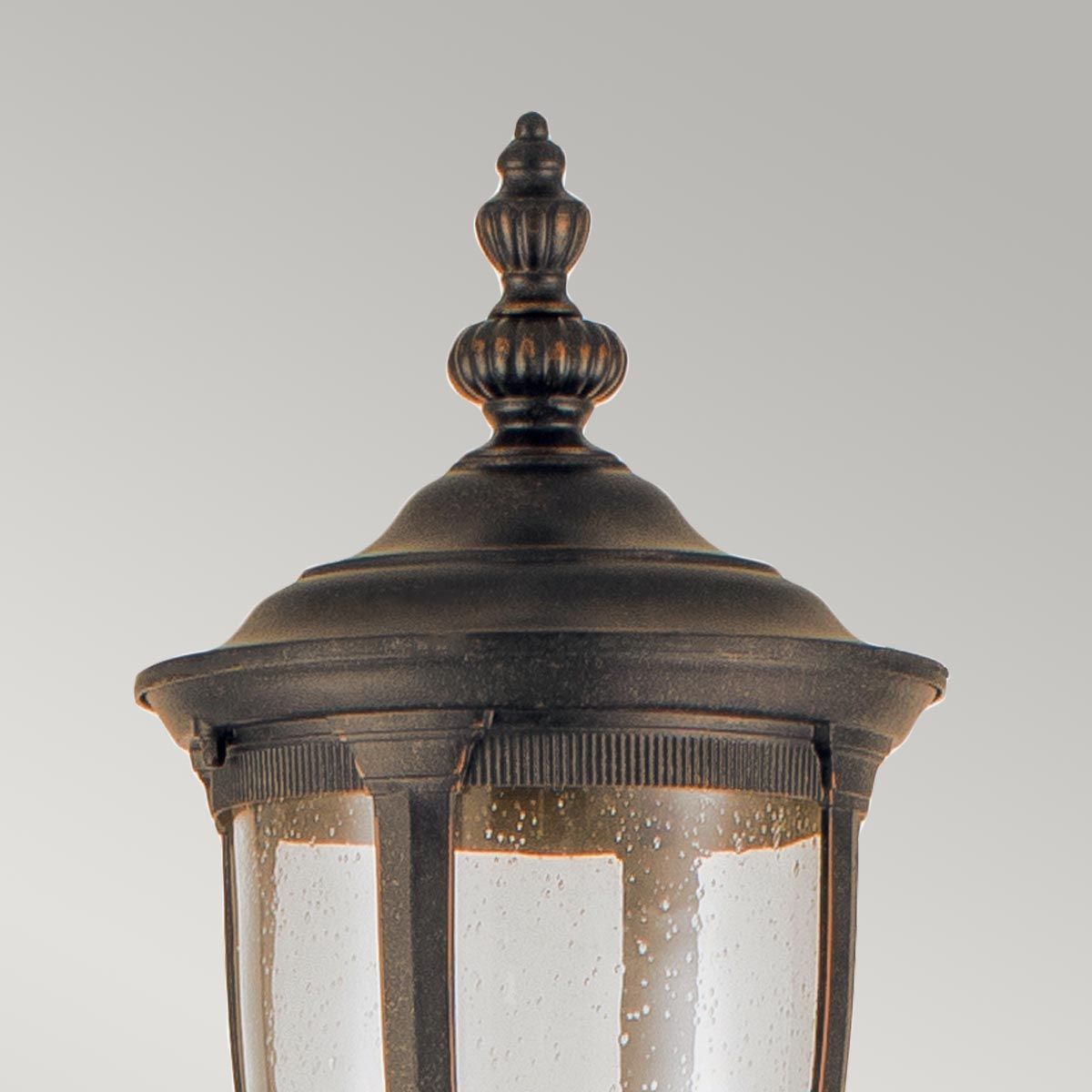 Cleveland Weathered Bronze Outdoor Lamp Post with Clear Seeded Glass