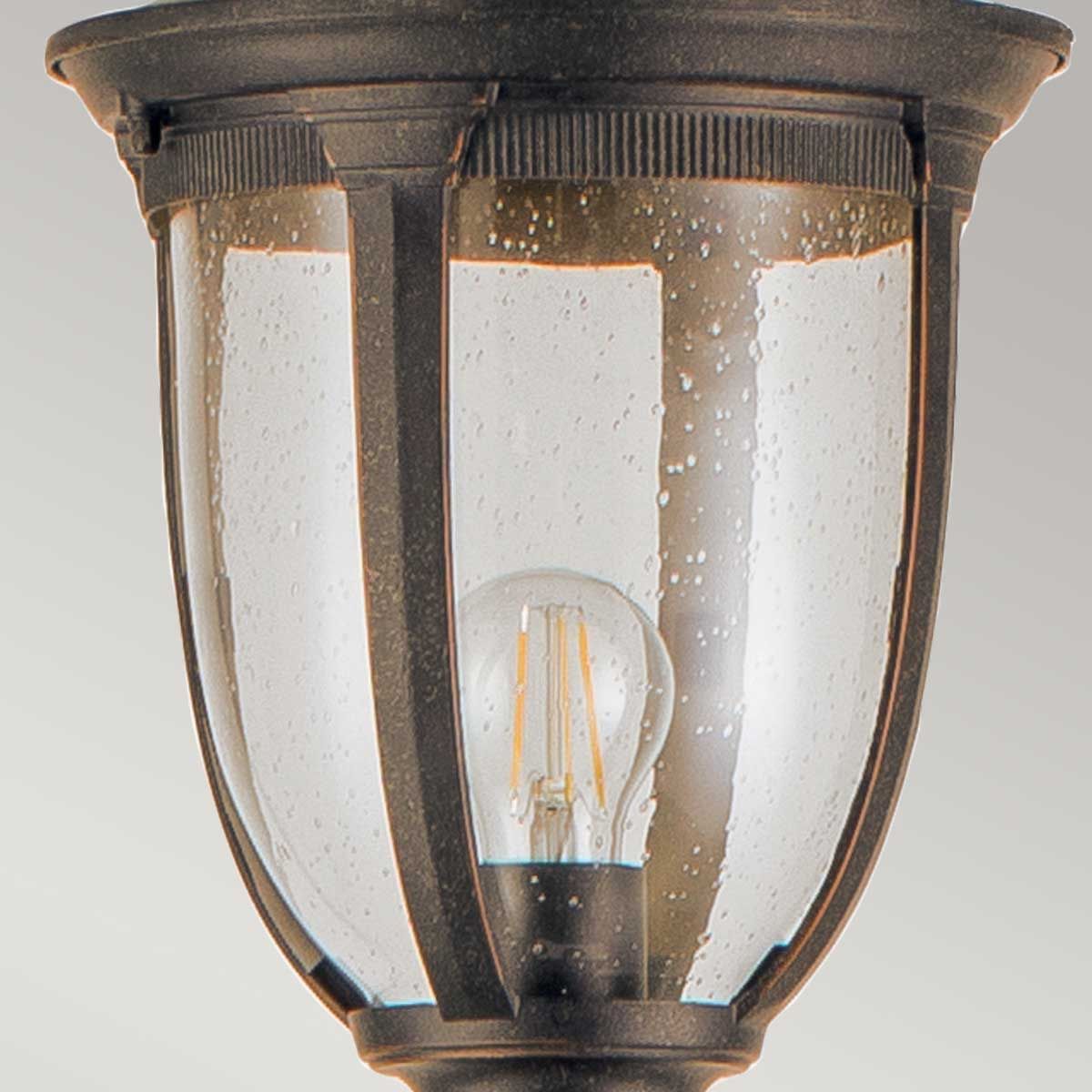Cleveland Weathered Bronze Outdoor Lamp Post with Clear Seeded Glass