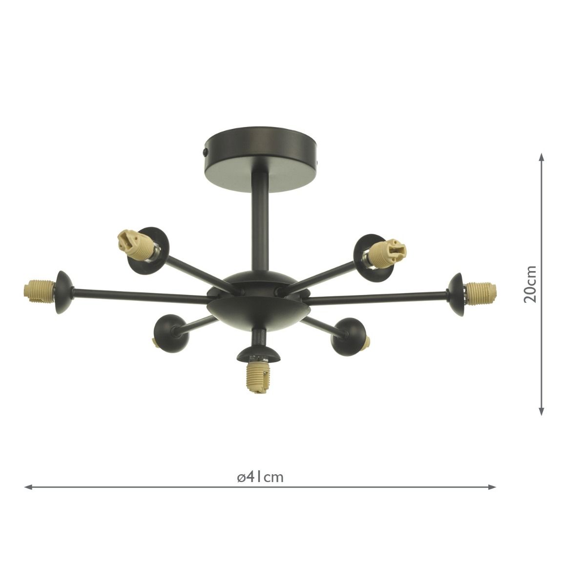 Cohen 7 Light Pendant Matt Black Frame Only