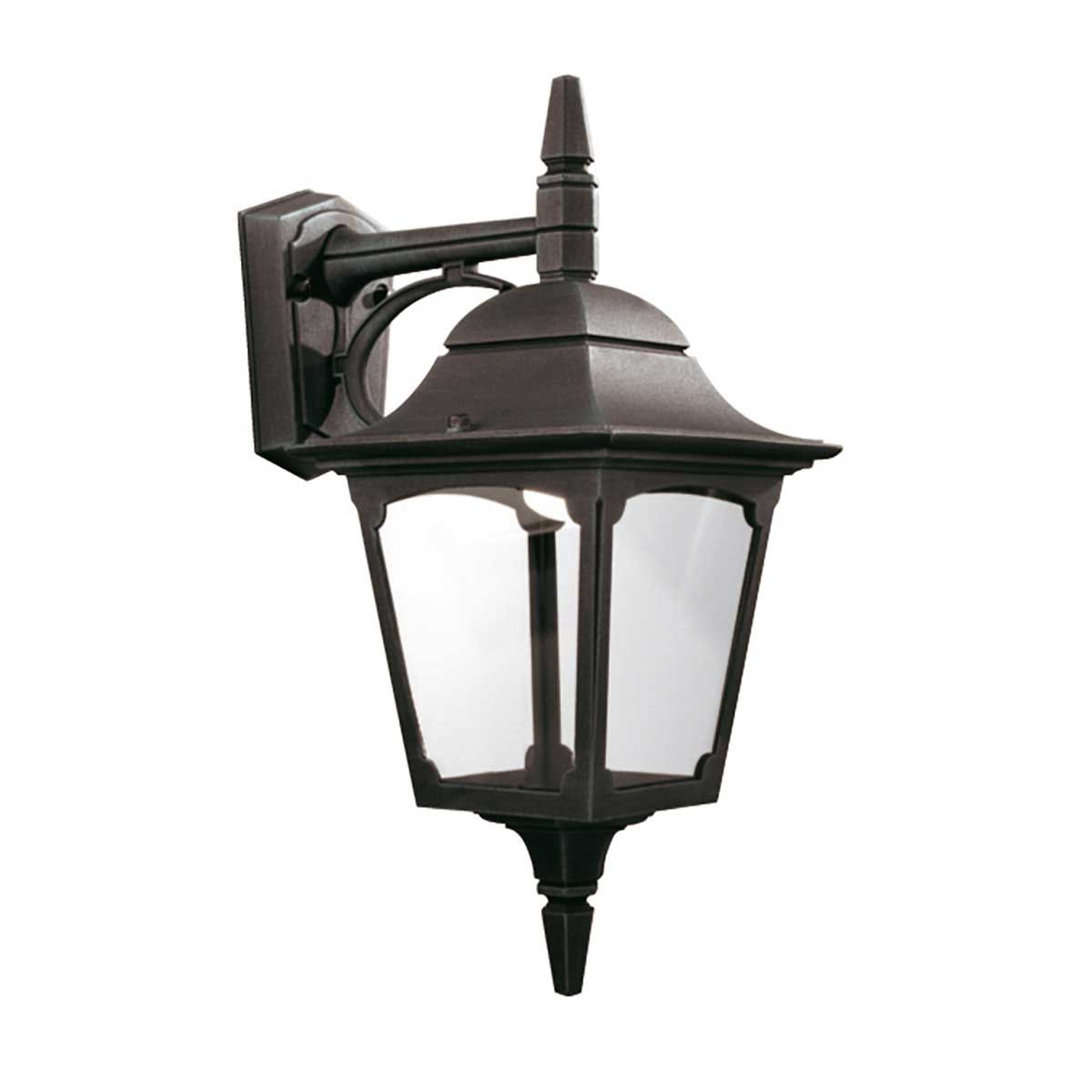 Elegant Black Chapel Down Outdoor Wall Lantern