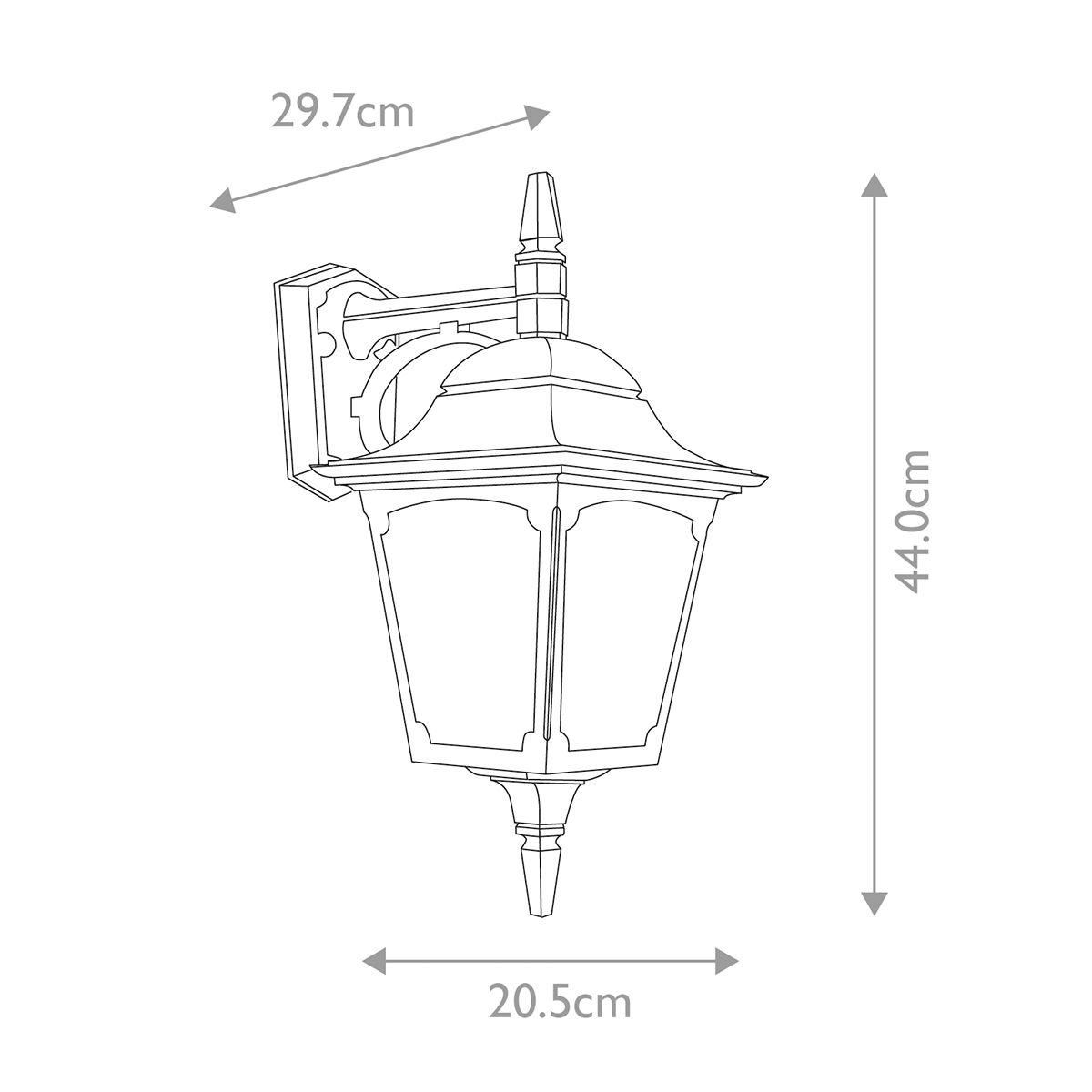 Elegant Black Chapel Down Outdoor Wall Lantern