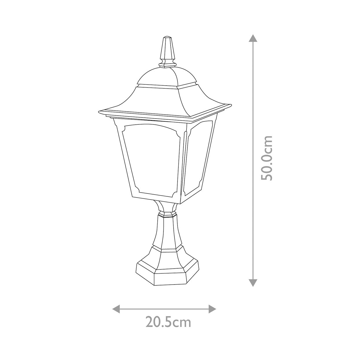 Black Die-Cast Aluminium Lantern Pedestal