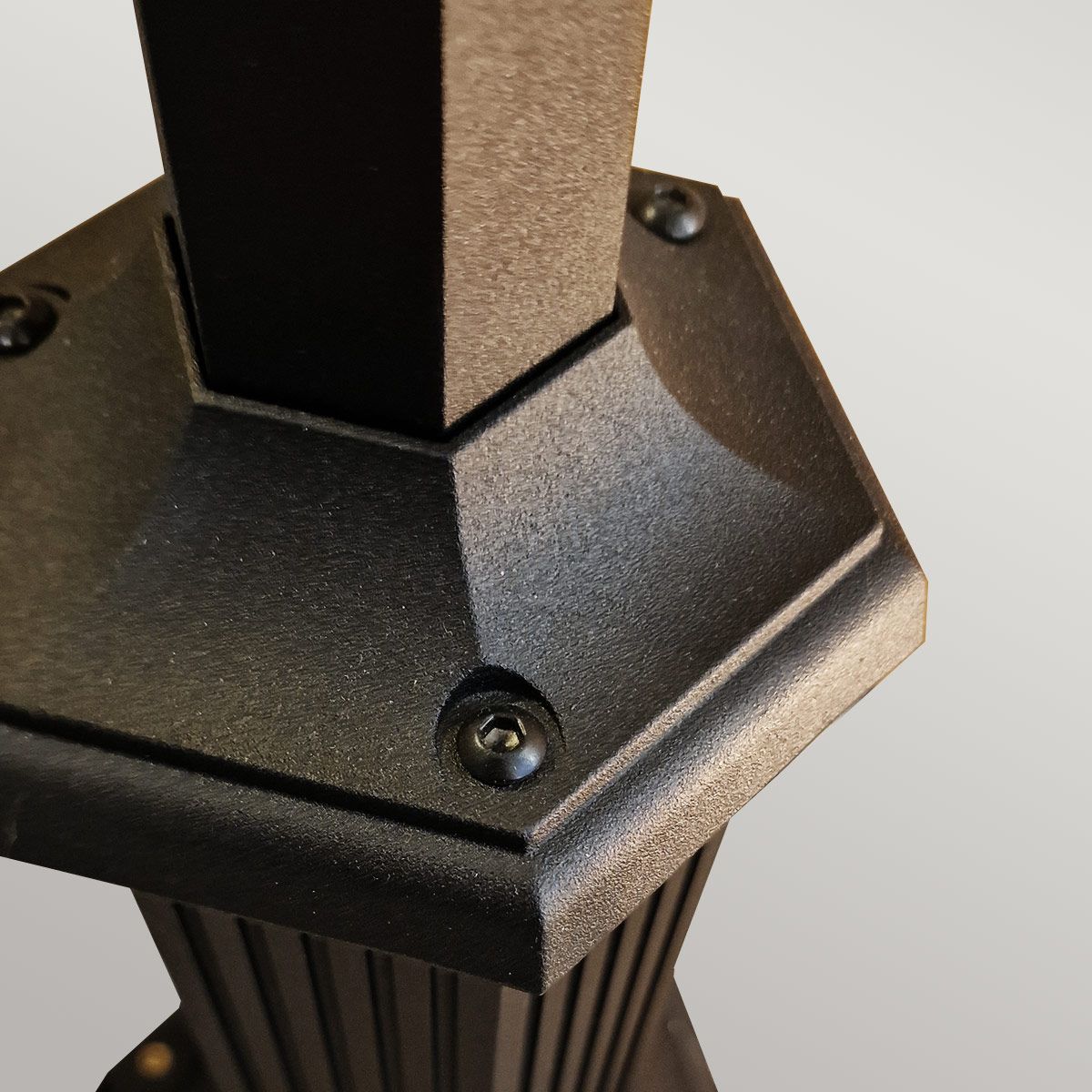 Elegant Black Chapel Lamp Post with Clear Glass Panels