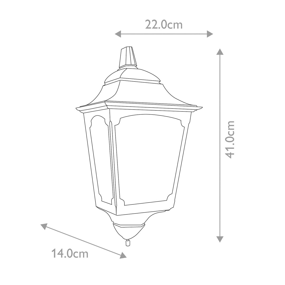 Elegant Black Chapel Half Lantern