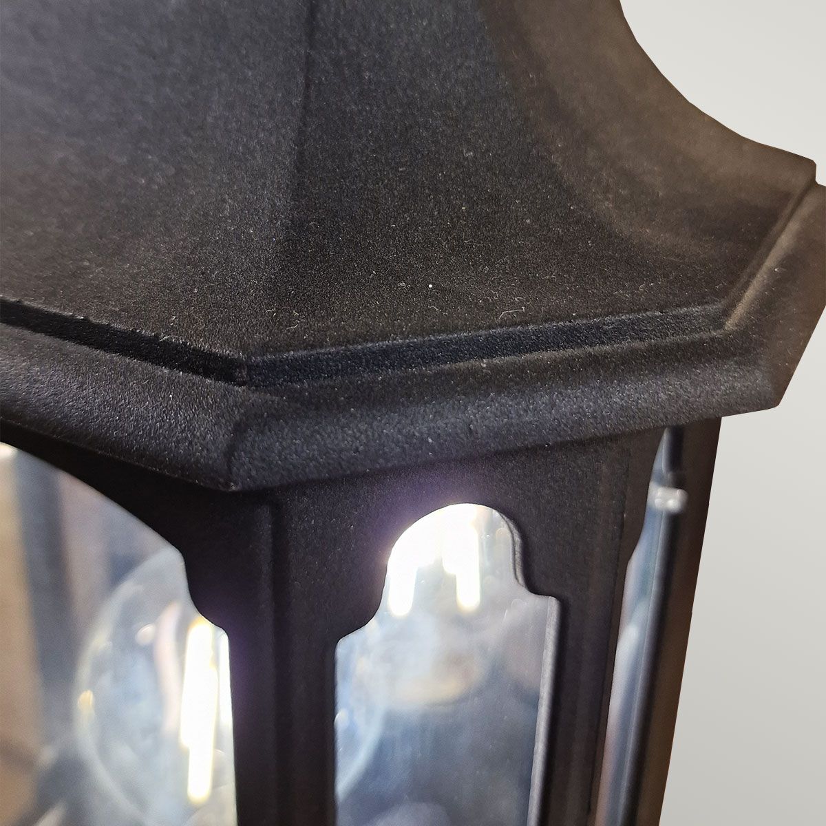Elegant Black Chapel Half-Lantern Fixture