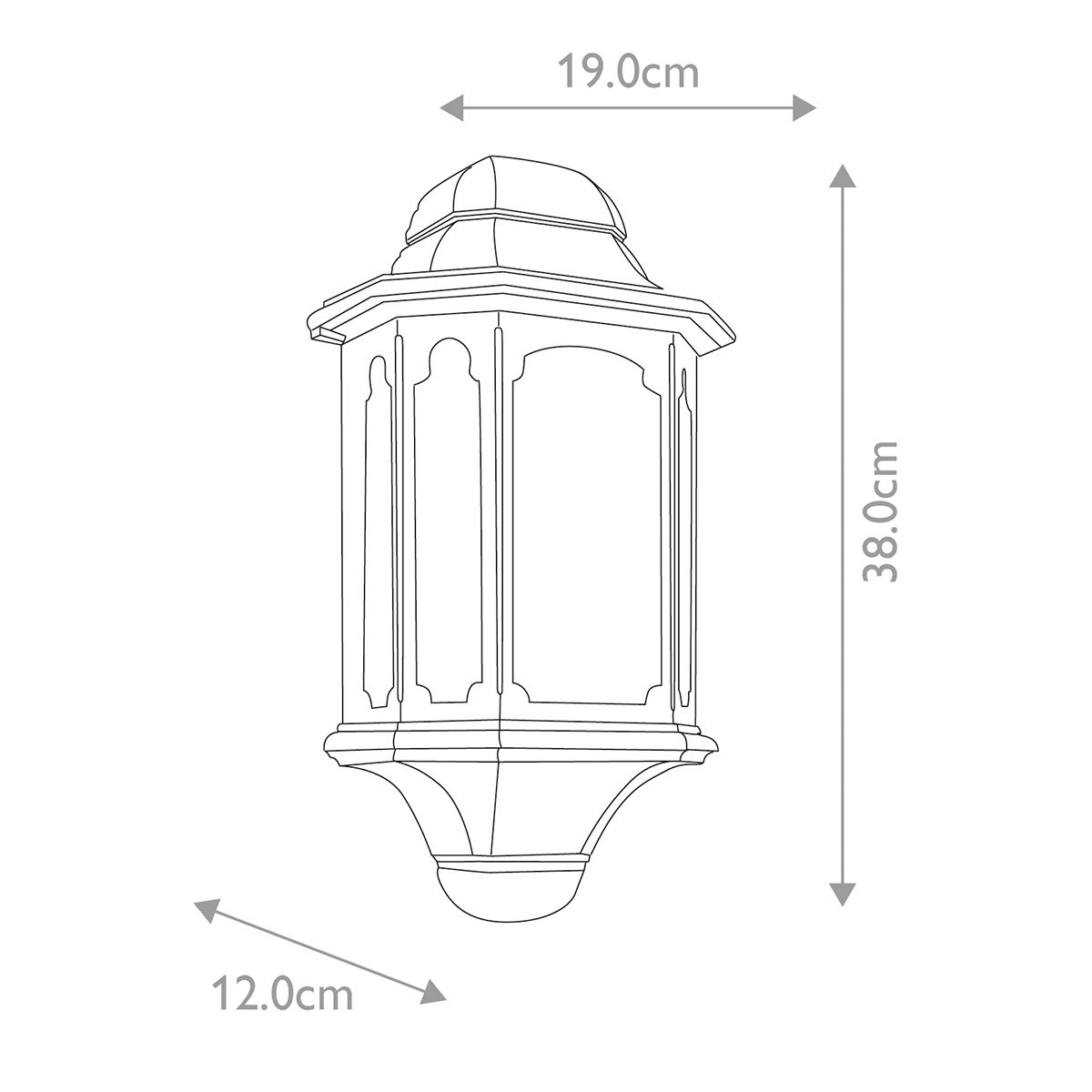 Elegant Black Chapel Half-Lantern Fixture
