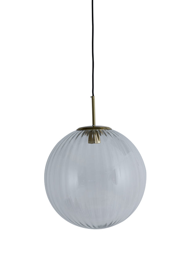 Elegant 40 cm Glass Pendant Lamp in Light Grey and Gold