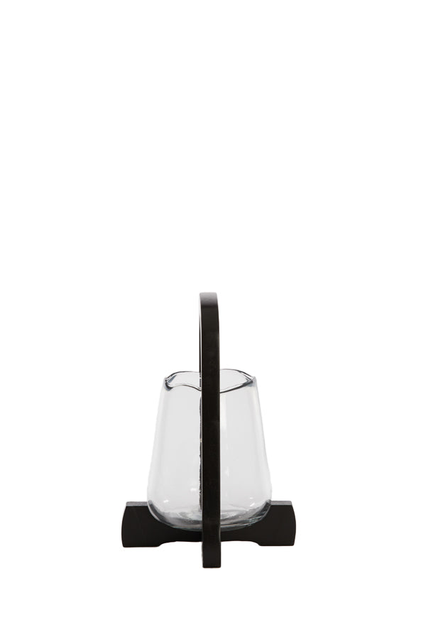 Cyclone Lantern Ø18x26.5 cm Anosy Glass Clear with Black Wood