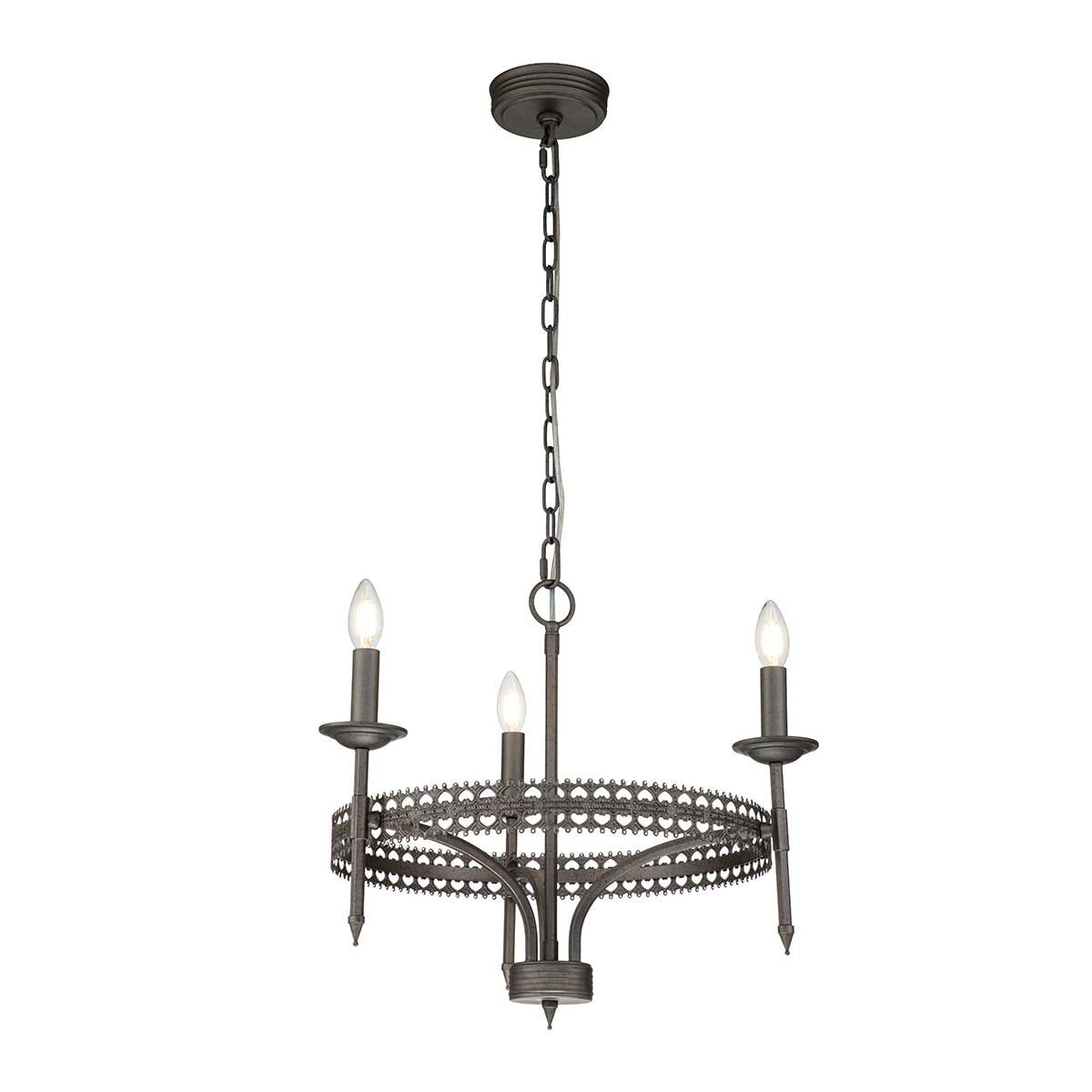 Regal Tri-Light Chandelier - Iron Gate Finish
