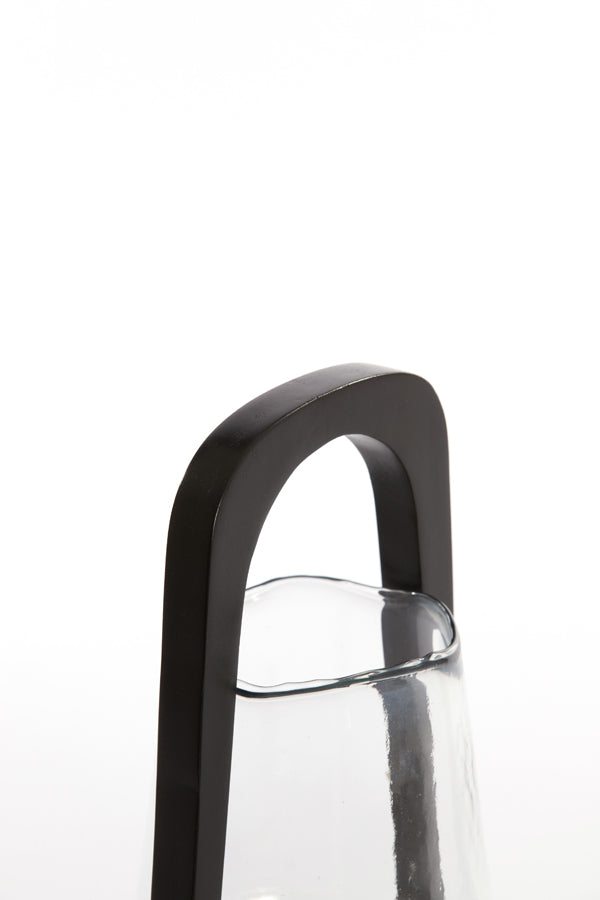 Cyclone Lantern Ø18x26.5 cm Anosy Glass Clear with Black Wood