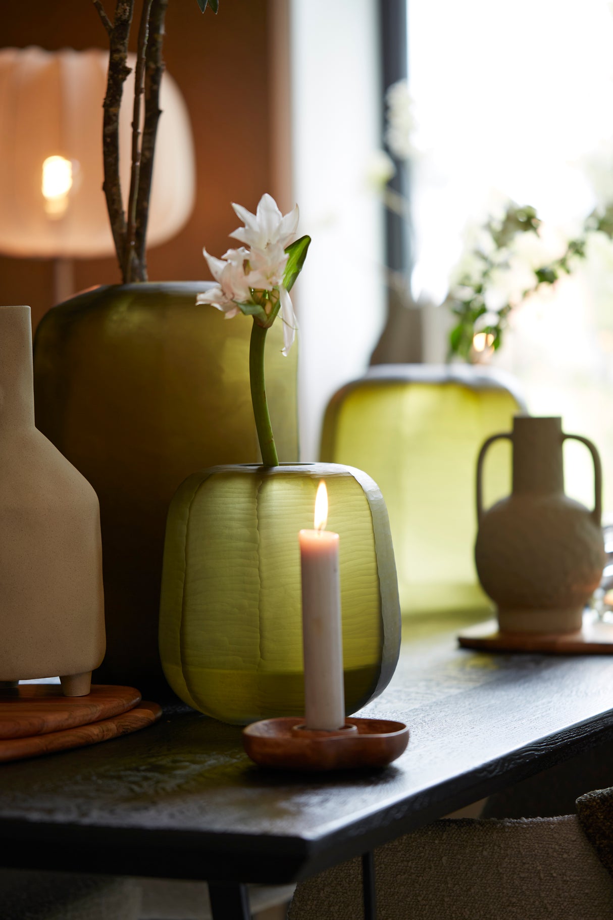 Russet Lagoa Wooden Candle Tray Ø14x3 cm