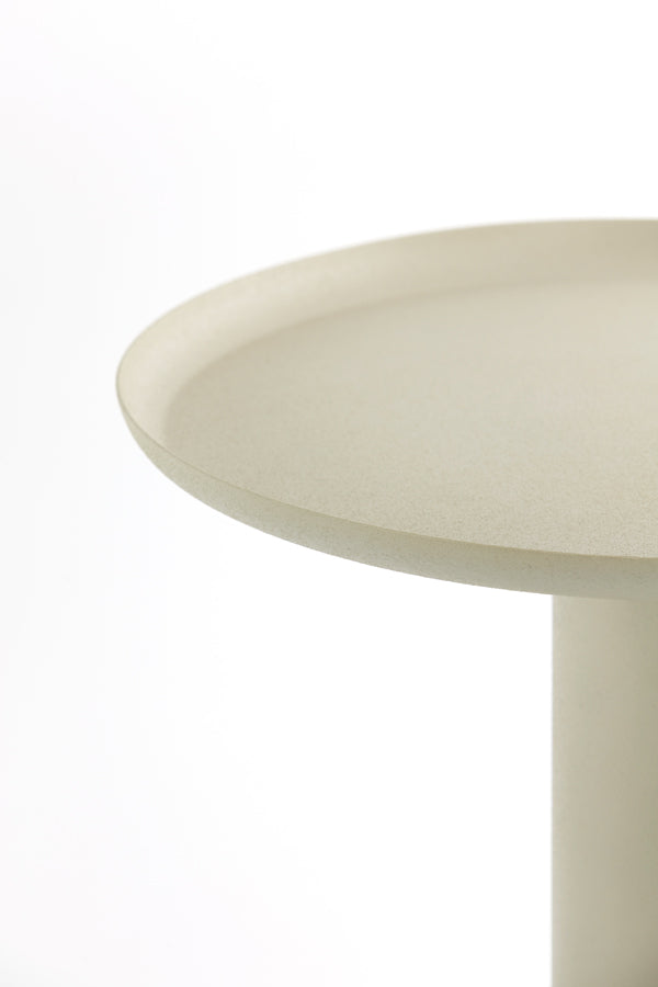 Compact Round Side Table in Light Grey - 39x52 cm Milaki Design