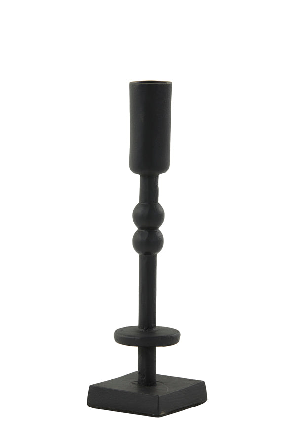 Elegant Kabira Matte Black Candle Holder 6x6x23 cm