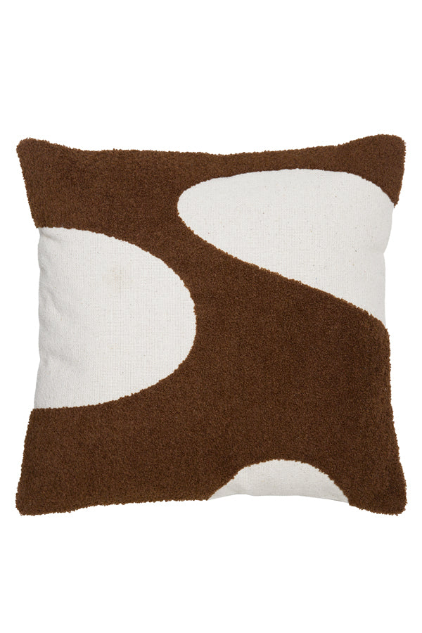 Plush Cellio Square Cushion 45x45 cm - Brown & Beige Harmony