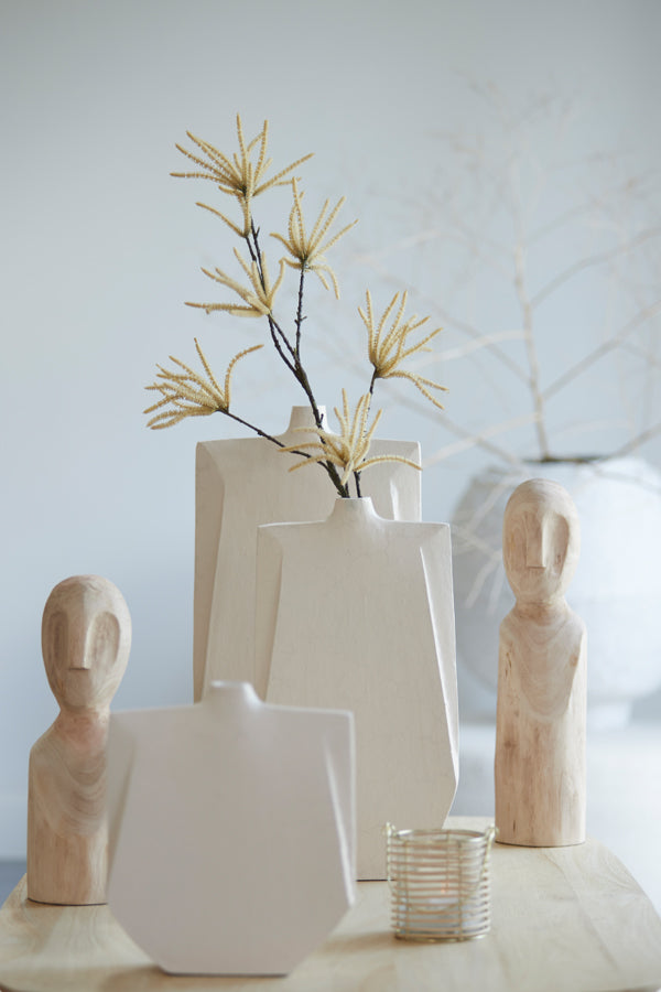 Elegant Makaha Cream Vase - 21x7.5x41 cm Decorative Piece