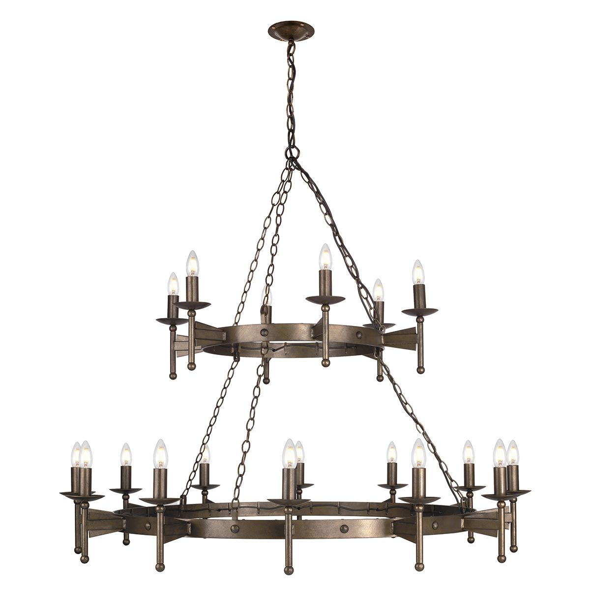 Cromwell Medieval Inspired 18 Light Iron Chandelier