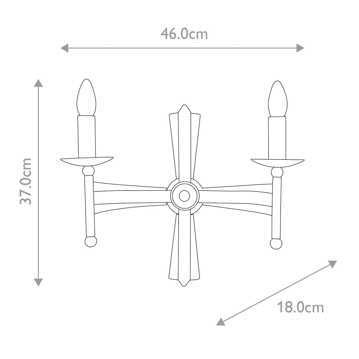 Cromwell Dual-Light Wrought Iron Wall Sconce in Antique Bronze Finish