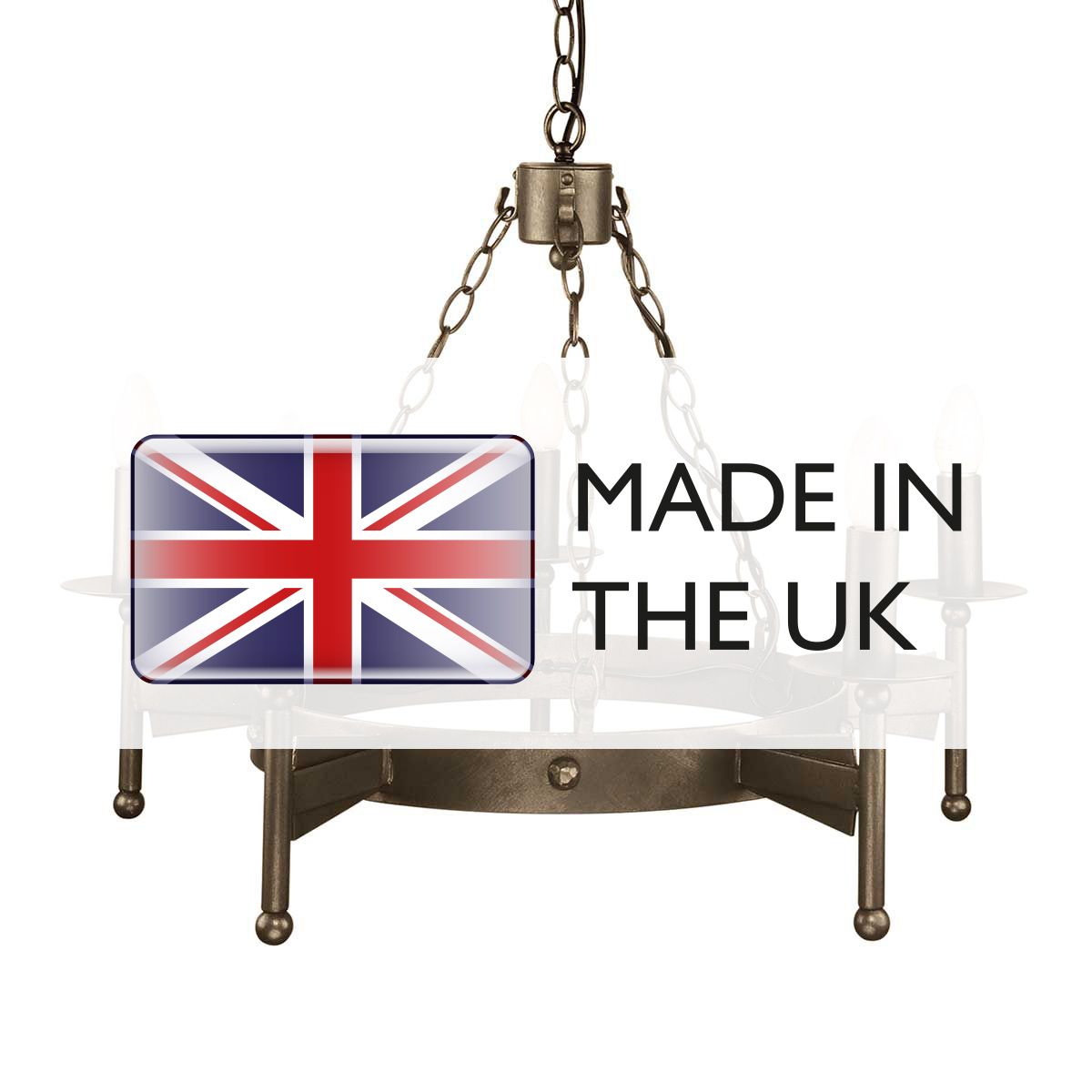 Cromwell Hand-Forged Iron Chandelier in Old Bronze Finish