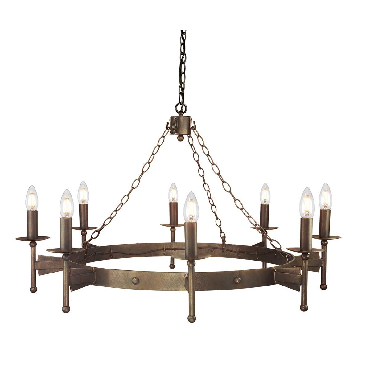 Cromwell Medieval Wrought Iron Ceiling Chandelier