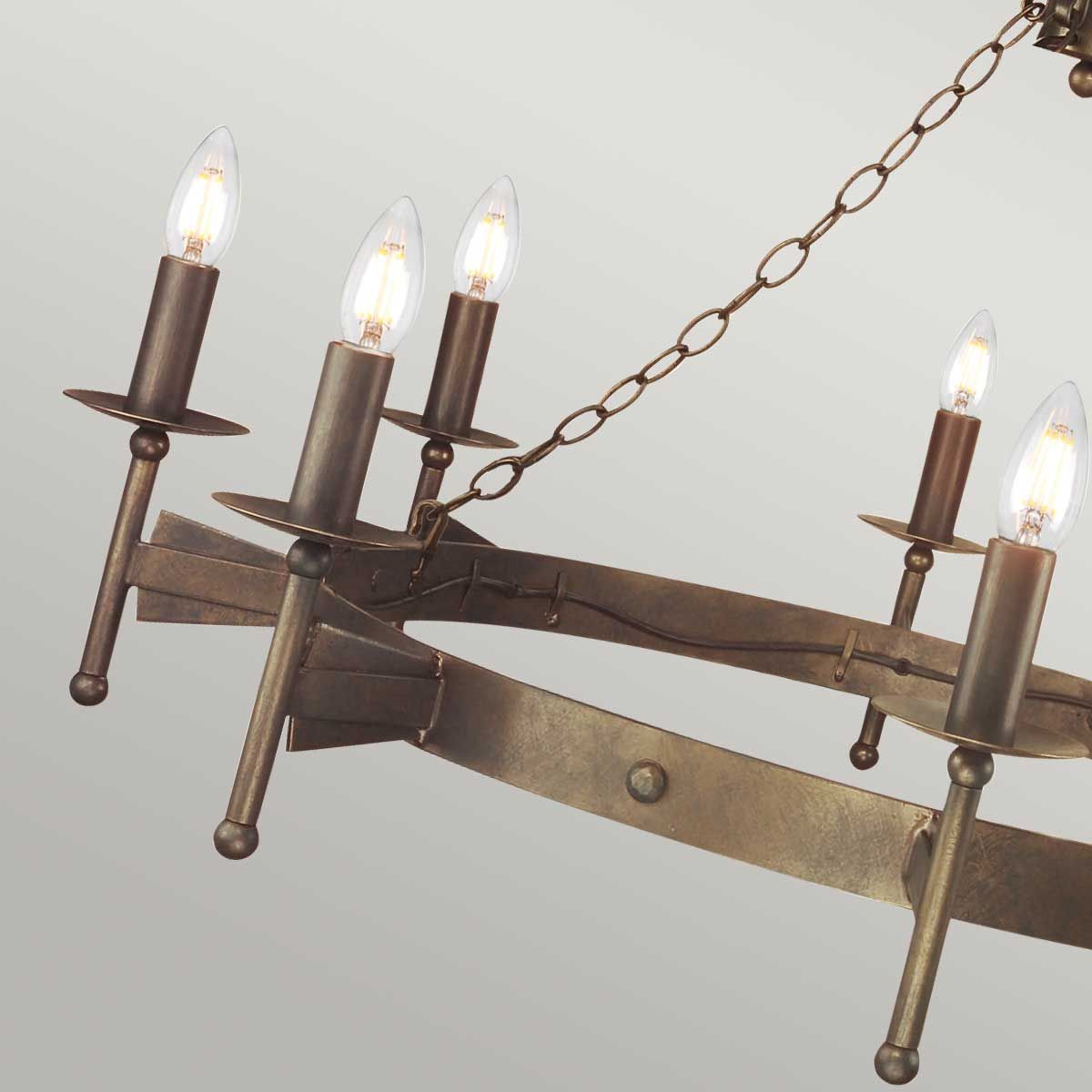 Cromwell Medieval Wrought Iron Ceiling Chandelier