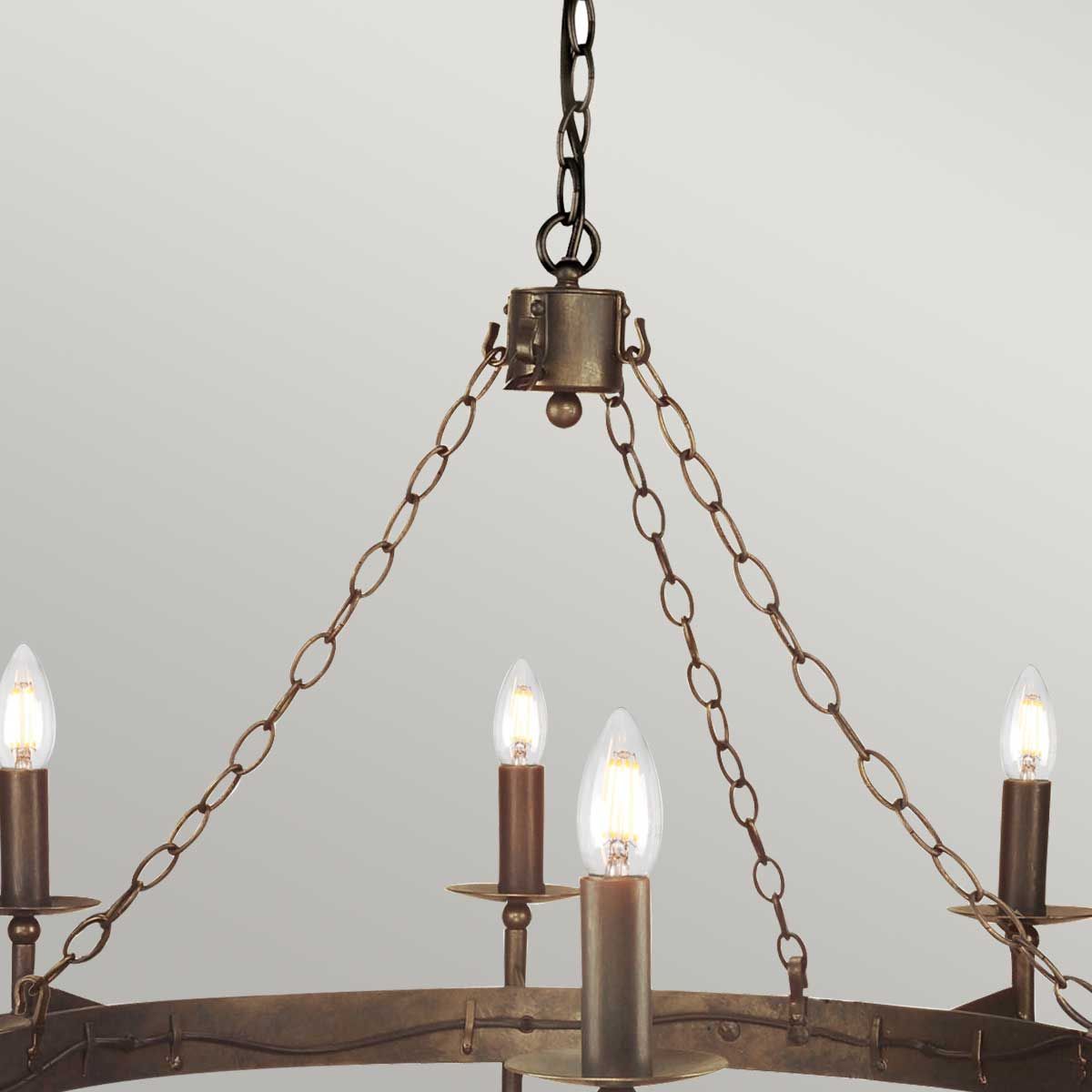 Cromwell Medieval Wrought Iron Ceiling Chandelier