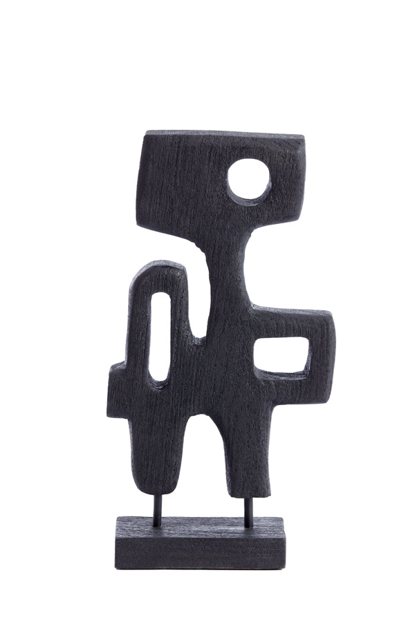 Elegant Black Sala Wood Ornament on Base 20x9.5x38.5 cm